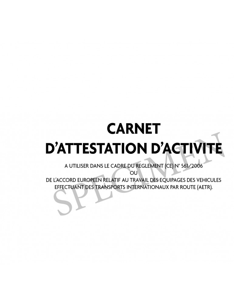 Attestation d'activité 