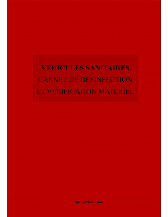 Carnets de désinfection - Transport sanitaire (8 pages)