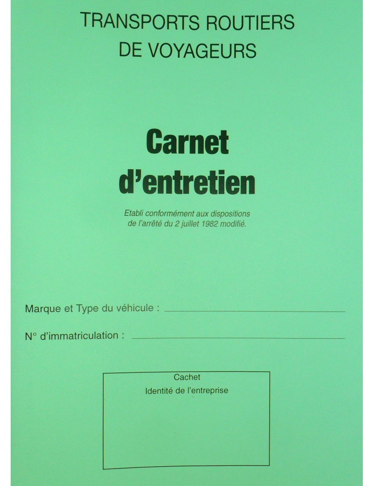 Entretien voyageurs (non autocopiant 28 pages)
