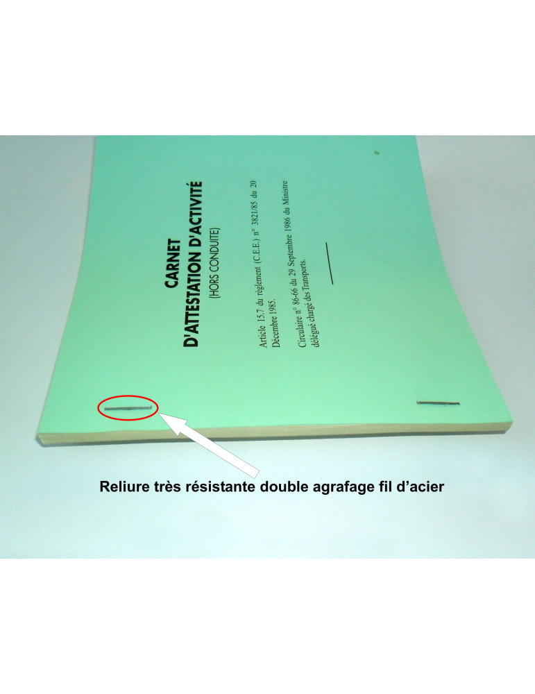 Attestation d'activité (25 liasses duplicata)