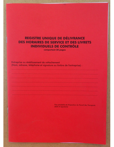 Registre de délivrance