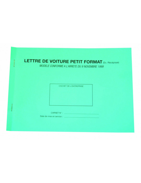 Lettre de Voiture Nationale Petit Format 25 Liasses de 4 feuillets